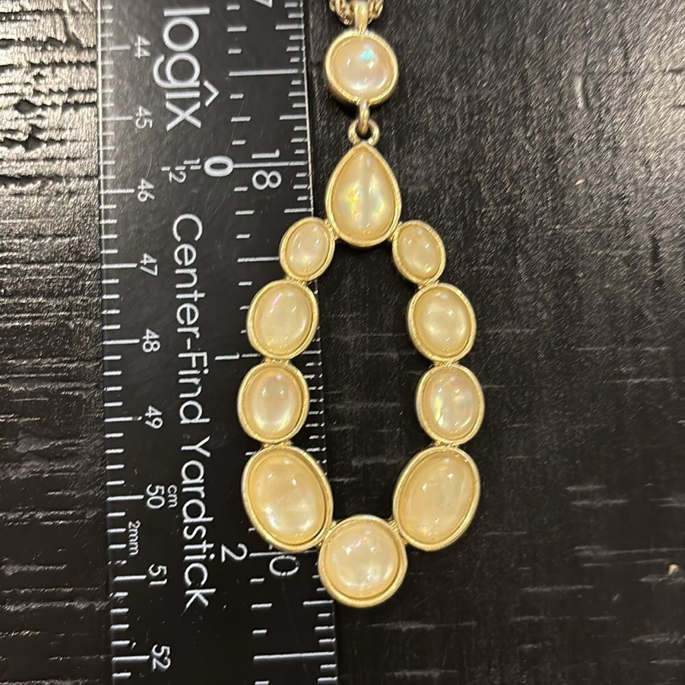 Lucky Brand Boho Western Faux Mother of Pearl Long Gold Tone Necklace - Picture 7 of 7